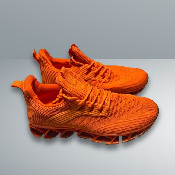 NEW Orange Mesh Lightweight Breathable Trainers Size 7 - Picture 3 of 8